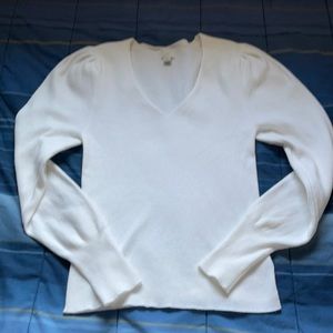 White v-neck sweater